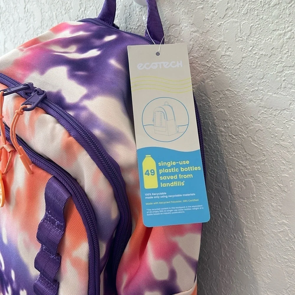 Ecotech Orange and Purple Bag with Tie-Dye Design